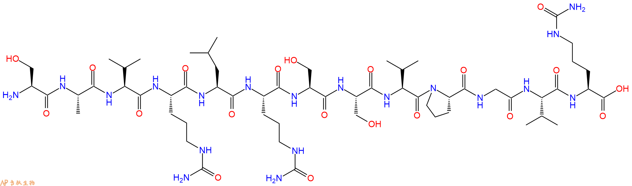 专肽生物产品H2N-Ser-Ala-Val-Cit-Leu-Cit-Ser-Ser-Val-Pro-Gly-Val-Cit-OH