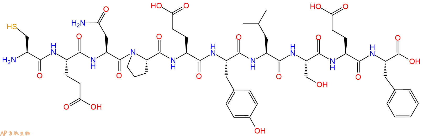 专肽生物产品H2N-Cys-Glu-Asn-Pro-Glu-Tyr-Leu-Ser-Glu-Phe-OH