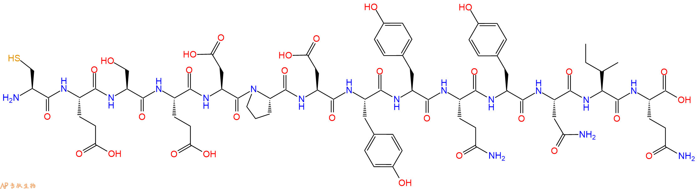 专肽生物产品H2N-Cys-Glu-Ser-Glu-Asp-Pro-Asp-Tyr-Tyr-Gln-Tyr-Asn-Ile-Gln-OH