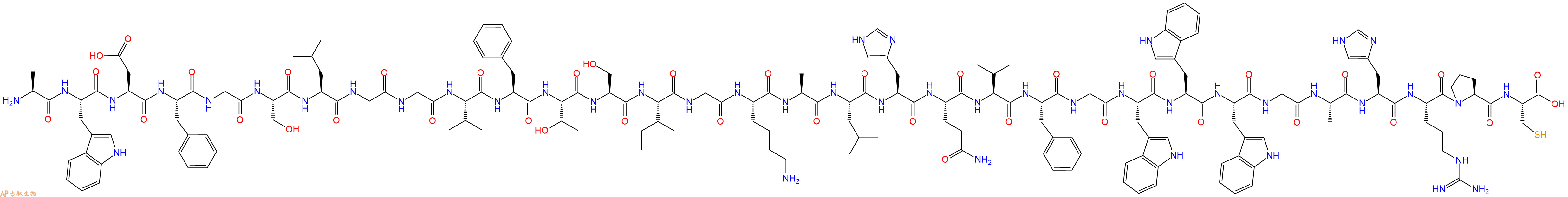 专肽生物产品H2N-Ala-Trp-Asp-Phe-Gly-Ser-Leu-Gly-Gly-Val-Phe-Thr-Ser-Ile-Gly-Lys-Ala-Leu-His-Gln-Val-Phe-Gly-Trp-Trp-Trp-Gly-Ala-His-Arg-Pro-Cys-OH