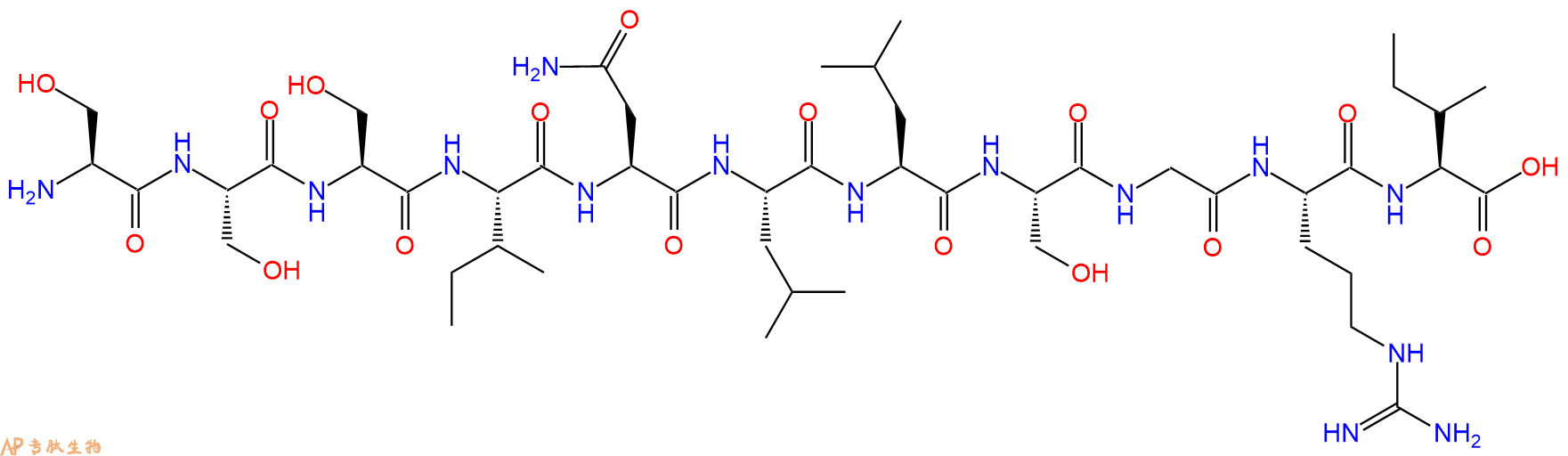 专肽生物产品H2N-Ser-Ser-Ser-Ile-Asn-Leu-Leu-Ser-Gly-Arg-Ile-OH