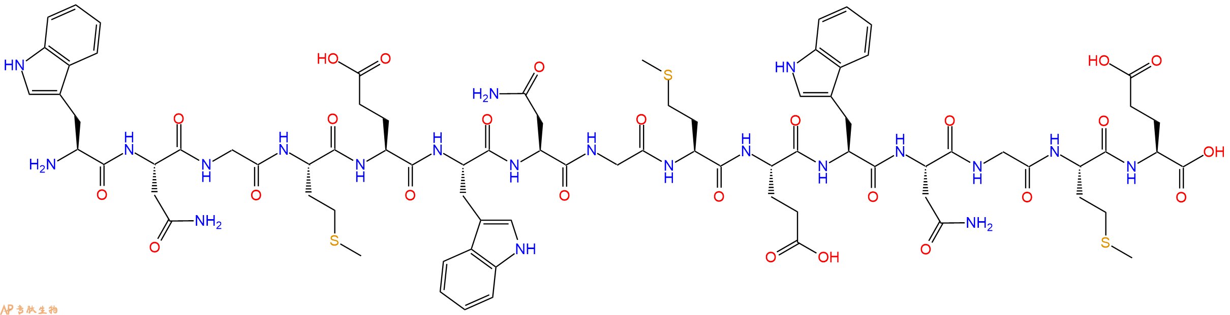 专肽生物产品H2N-Trp-Asn-Gly-Met-Glu-Trp-Asn-Gly-Met-Glu-Trp-Asn-Gly-Met-Glu-OH
