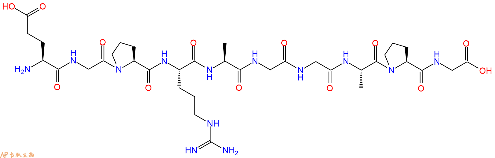 专肽生物产品H2N-Glu-Gly-Pro-Arg-Ala-Gly-Gly-Ala-Pro-Gly-OH