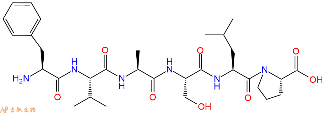 专肽生物产品H2N-Phe-Val-Ala-Ser-Leu-Pro-OH