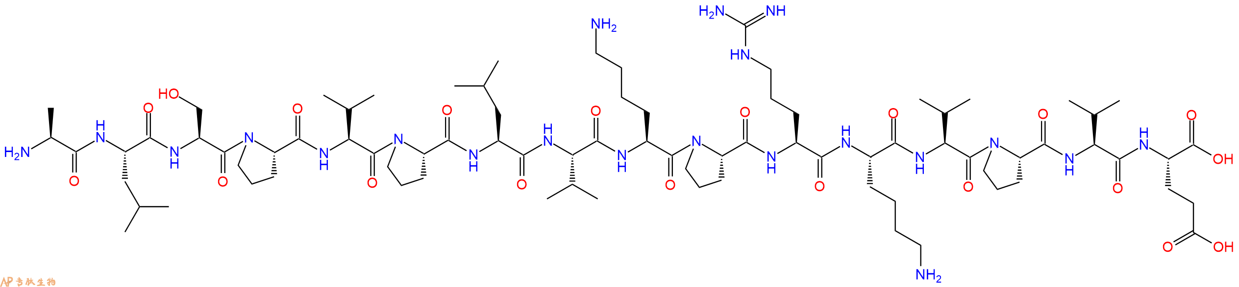 专肽生物产品H2N-Ala-Leu-Ser-Pro-Val-Pro-Leu-Val-Lys-Pro-Arg-Lys-Val-Pro-Val-Glu-OH