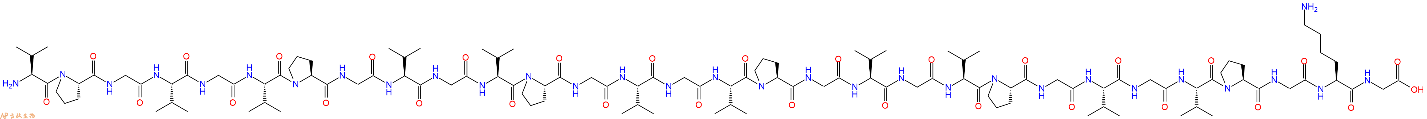 专肽生物产品H2N-Val-Pro-Gly-Val-Gly-Val-Pro-Gly-Val-Gly-Val-Pro-Gly-Val-Gly-Val-Pro-Gly-Val-Gly-Val-Pro-Gly-Val-Gly-Val-Pro-Gly-Lys-Gly-OH