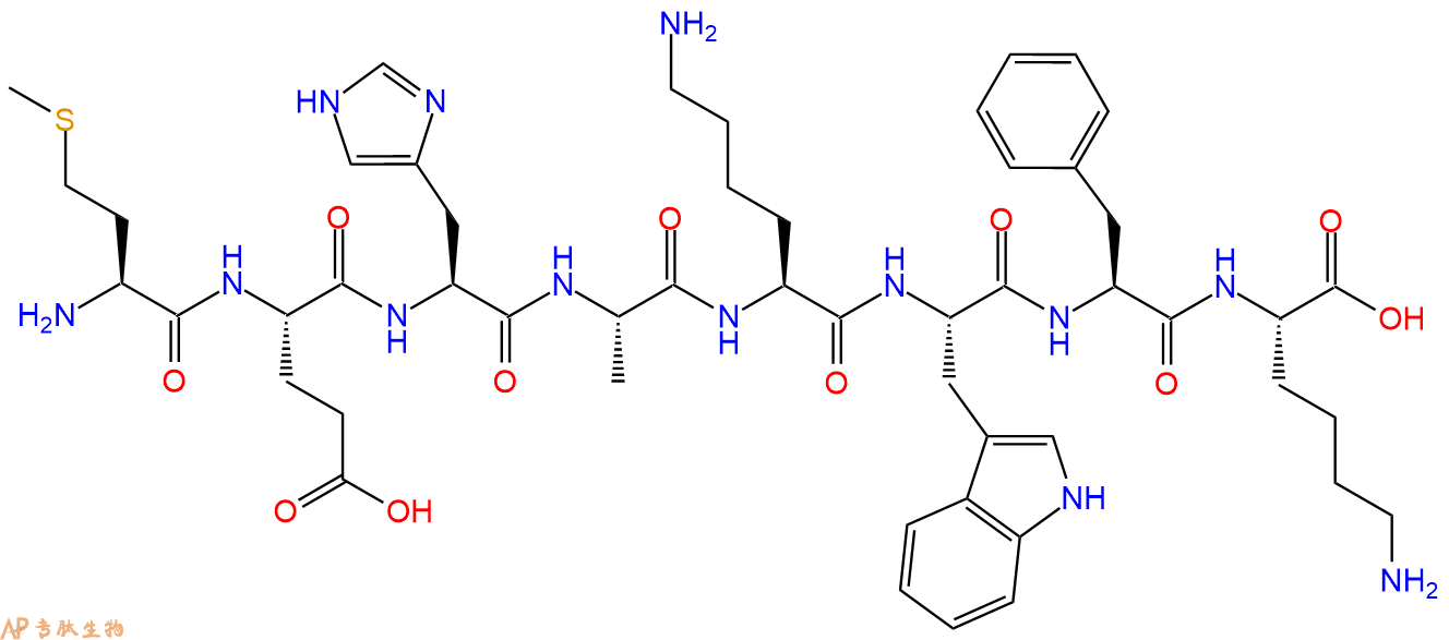 专肽生物产品H2N-Met-Glu-His-Ala-Lys-Trp-Phe-Lys-OH