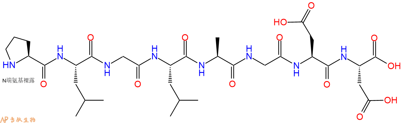 专肽生物产品H2N-Pro-Leu-Gly-Leu-Ala-Gly-Asp-Asp-OH