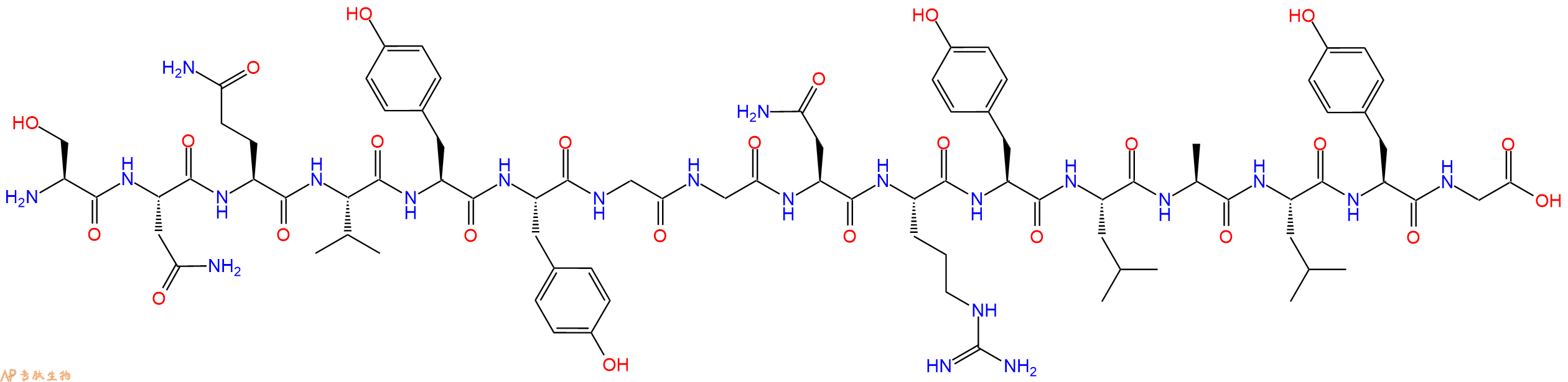 专肽生物产品H2N-Ser-Asn-Gln-Val-Tyr-Tyr-Gly-Gly-Asn-Arg-Tyr-Leu-Ala-Leu-Tyr-Gly-OH