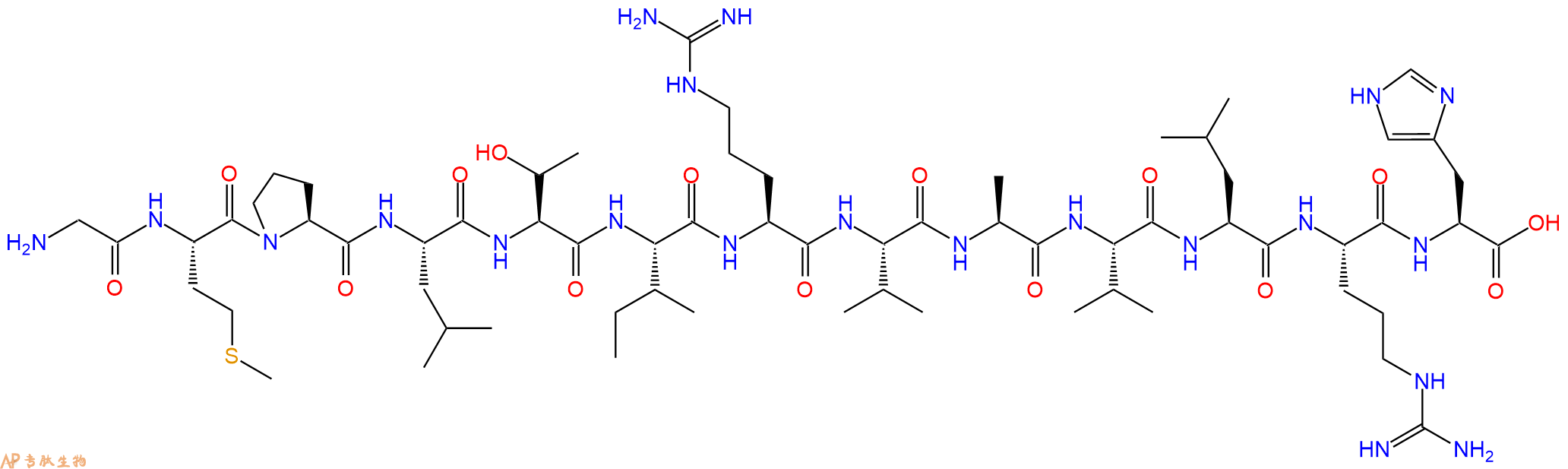 专肽生物产品H2N-Gly-Met-Pro-Leu-Thr-Ile-Arg-Val-Ala-Val-Leu-Arg-His-OH