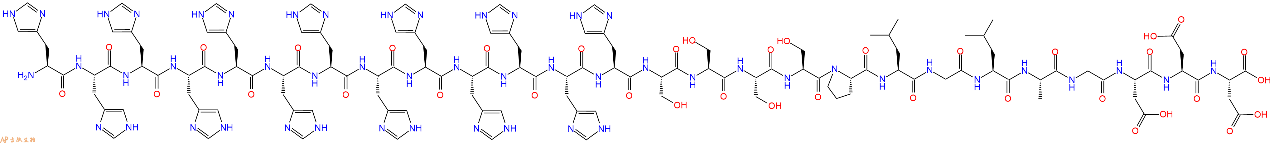 专肽生物产品H2N-His-His-His-His-His-His-His-His-His-His-His-His-His-Ser-Ser-Ser-Ser-Pro-Leu-Gly-Leu-Ala-Gly-Asp-Asp-Asp-OH