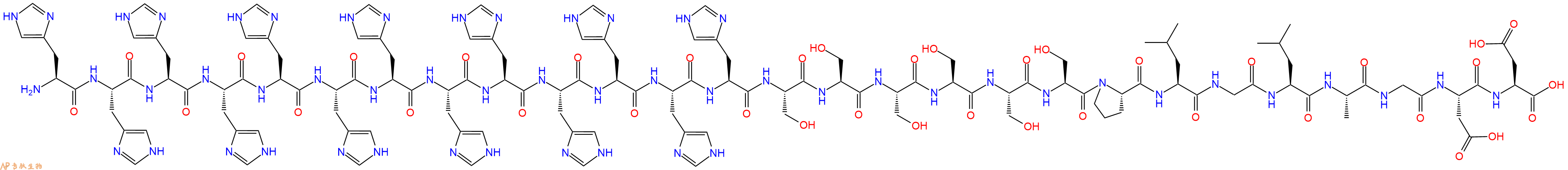 专肽生物产品H2N-His-His-His-His-His-His-His-His-His-His-His-His-His-Ser-Ser-Ser-Ser-Ser-Ser-Pro-Leu-Gly-Leu-Ala-Gly-Asp-Asp-OH