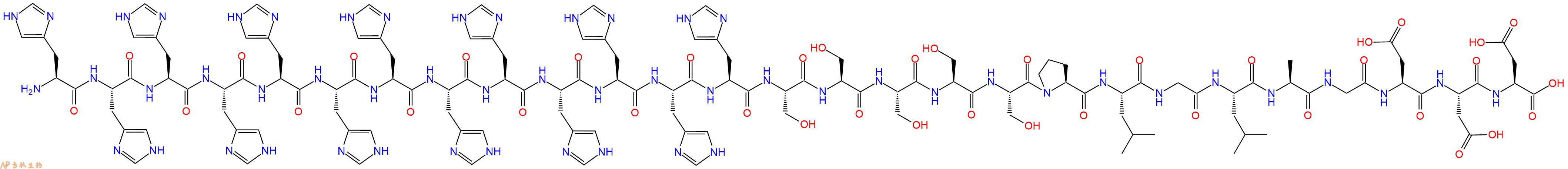 专肽生物产品H2N-His-His-His-His-His-His-His-His-His-His-His-His-His-Ser-Ser-Ser-Ser-Ser-Pro-Leu-Gly-Leu-Ala-Gly-Asp-Asp-Asp-OH