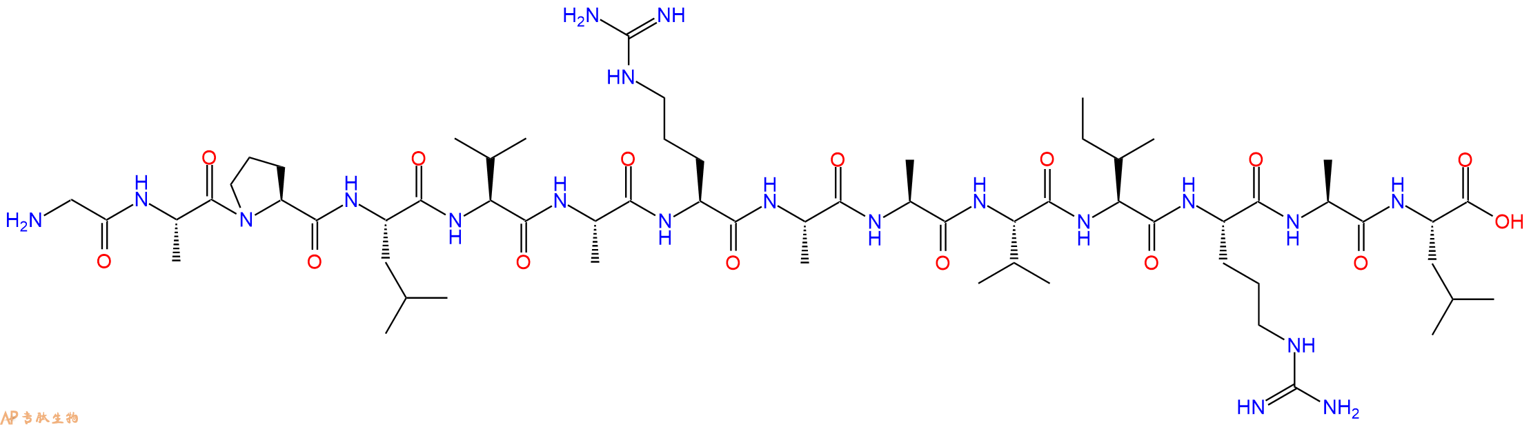 专肽生物产品H2N-Gly-Ala-Pro-Leu-Val-Ala-Arg-Ala-Ala-Val-Ile-Arg-Ala-Leu-OH