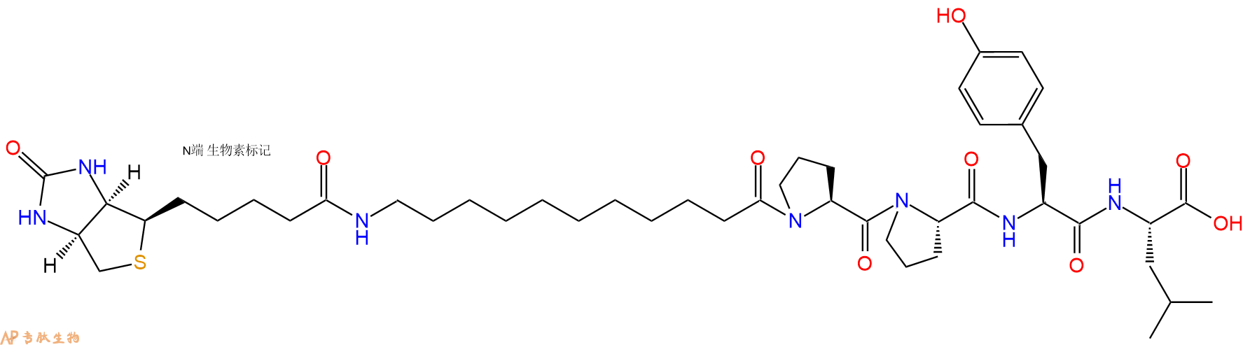 专肽生物产品Biotinyl-Aun-Pro-Pro-Tyr-Leu-OH