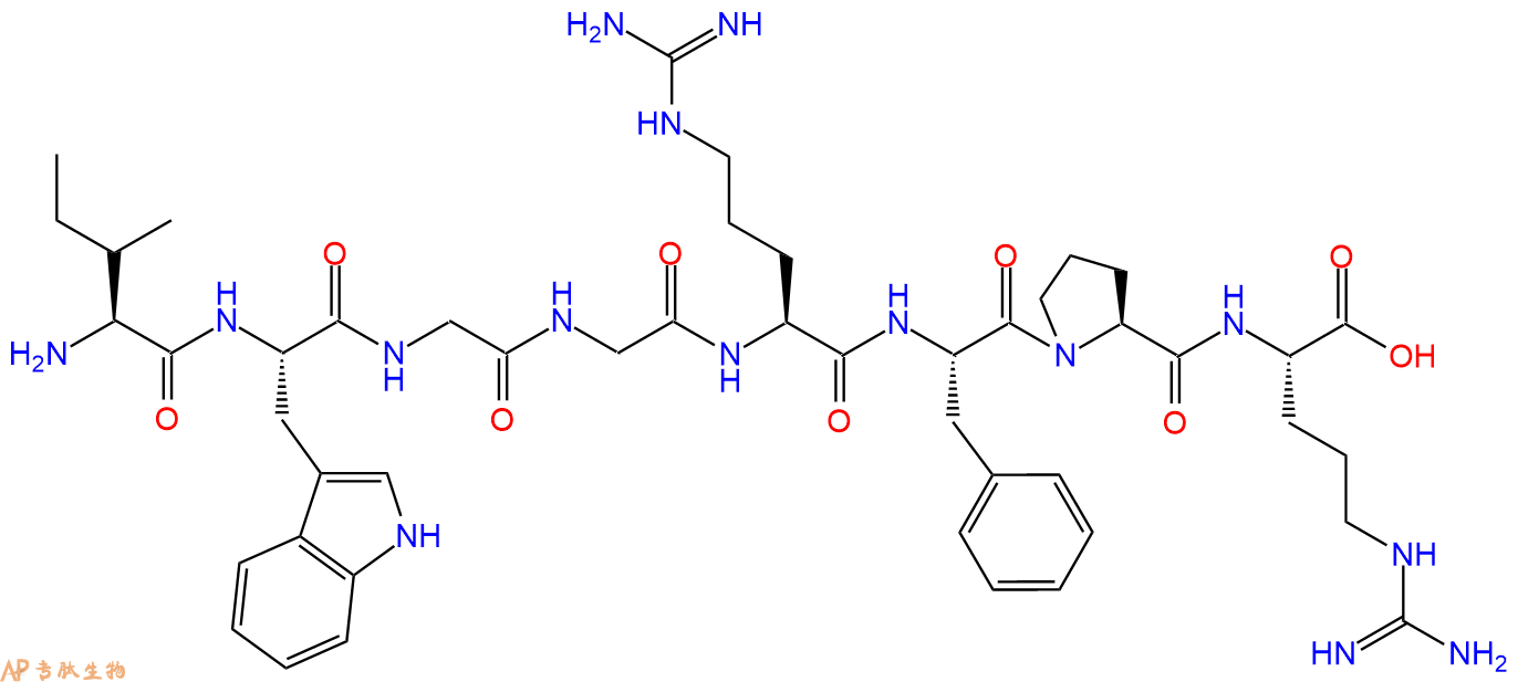 专肽生物产品H2N-Ile-Trp-Gly-Gly-Arg-Phe-Pro-Arg-OH