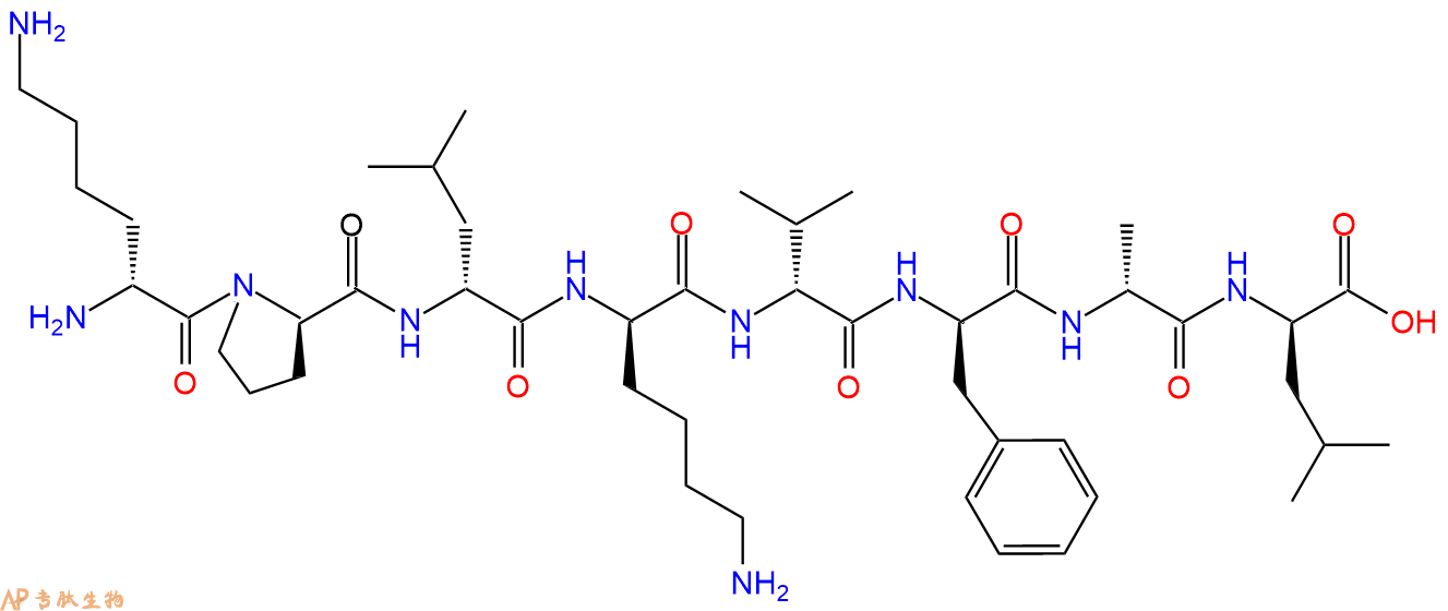 专肽生物产品H2N-DLys-DPro-DLeu-DLys-DVal-DPhe-DAla-DLeu-OH