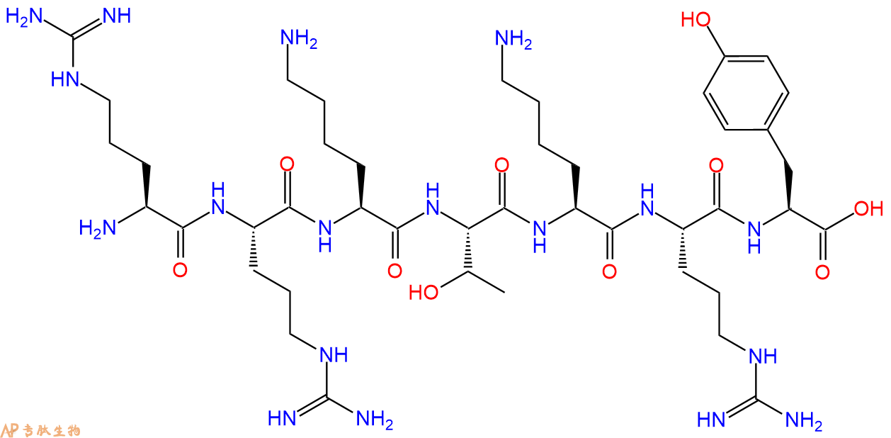 专肽生物产品H2N-Arg-Arg-Lys-Thr-Lys-Arg-Tyr-OH