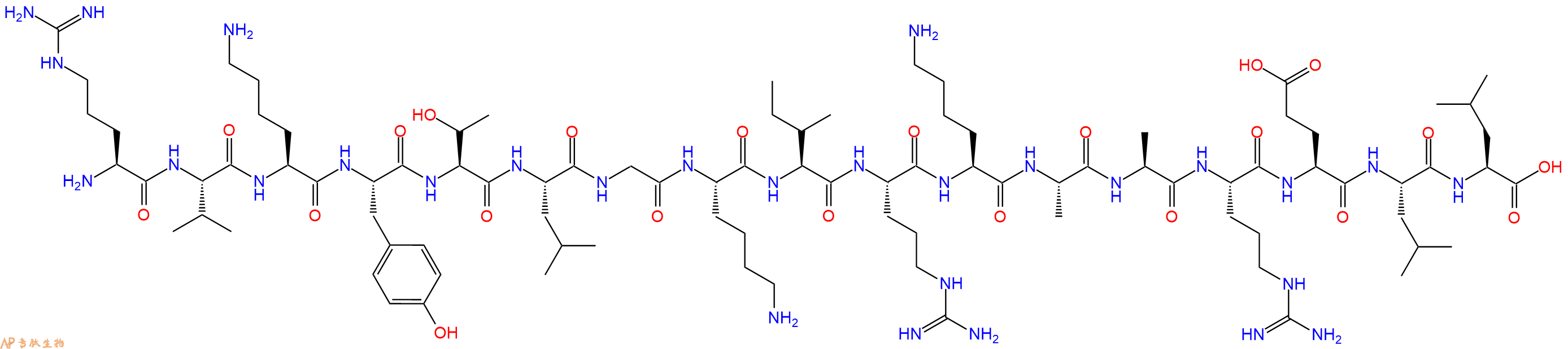 专肽生物产品H2N-Arg-Val-Lys-Tyr-Thr-Leu-Gly-Lys-Ile-Arg-Lys-Ala-Ala-Arg-Glu-Leu-Leu-OH