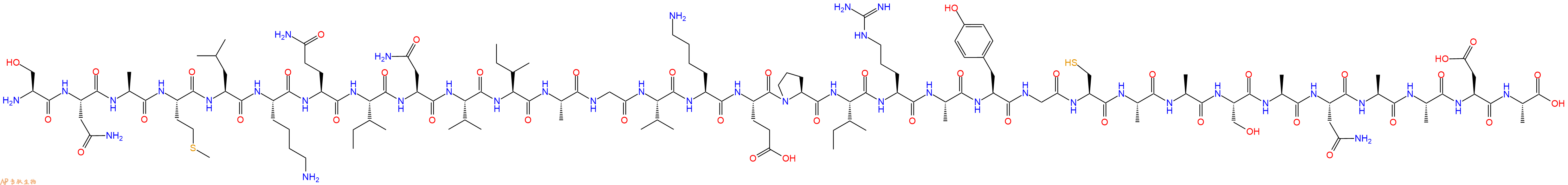 专肽生物产品H2N-Ser-Asn-Ala-Met-Leu-Lys-Gln-Ile-Asn-Val-Ile-Ala-Gly-Val-Lys-Glu-Pro-Ile-Arg-Ala-Tyr-Gly-Cys-Ala-Ala-Ser-Ala-Asn-Ala-Ala-Asp-Ala-OH