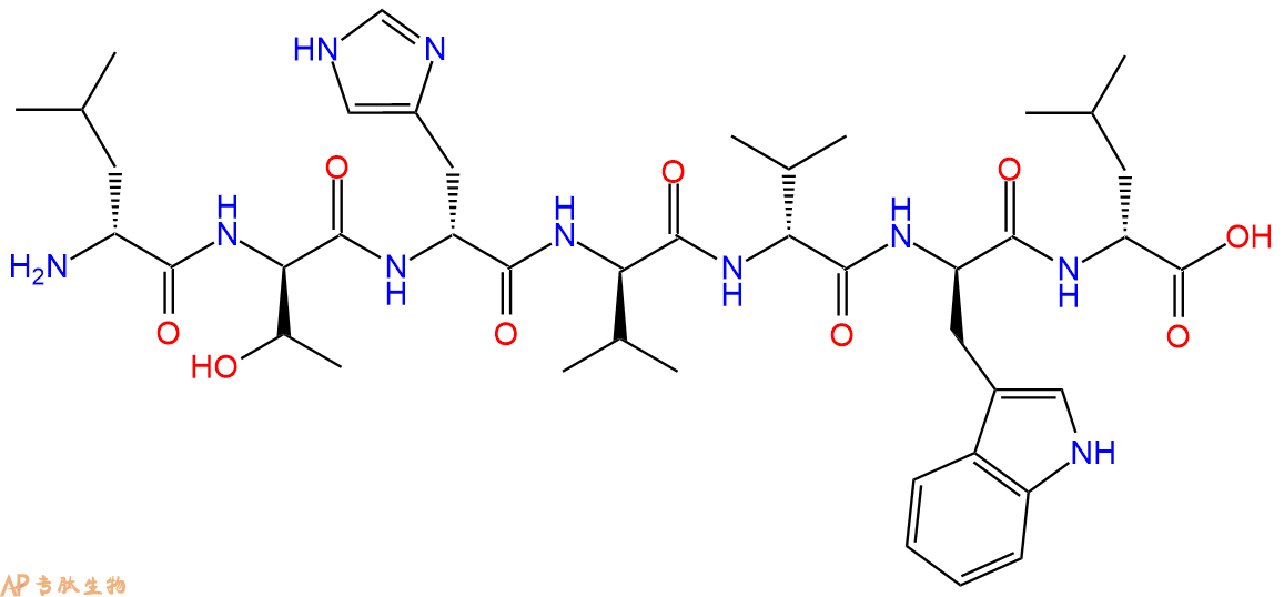 专肽生物产品H2N-DLeu-DThr-DHis-DVal-DVal-DTrp-DLeu-OH