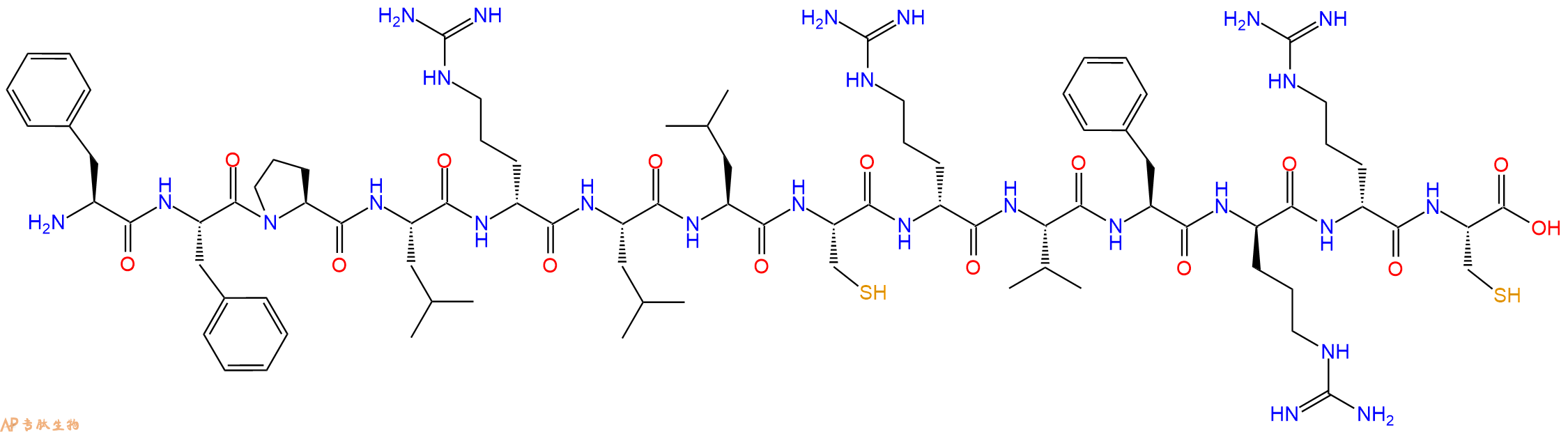 专肽生物产品H2N-Phe-Phe-Pro-Leu-DArg-Leu-Leu-Cys-DArg-Val-Phe-DArg-DArg-Cys-OH