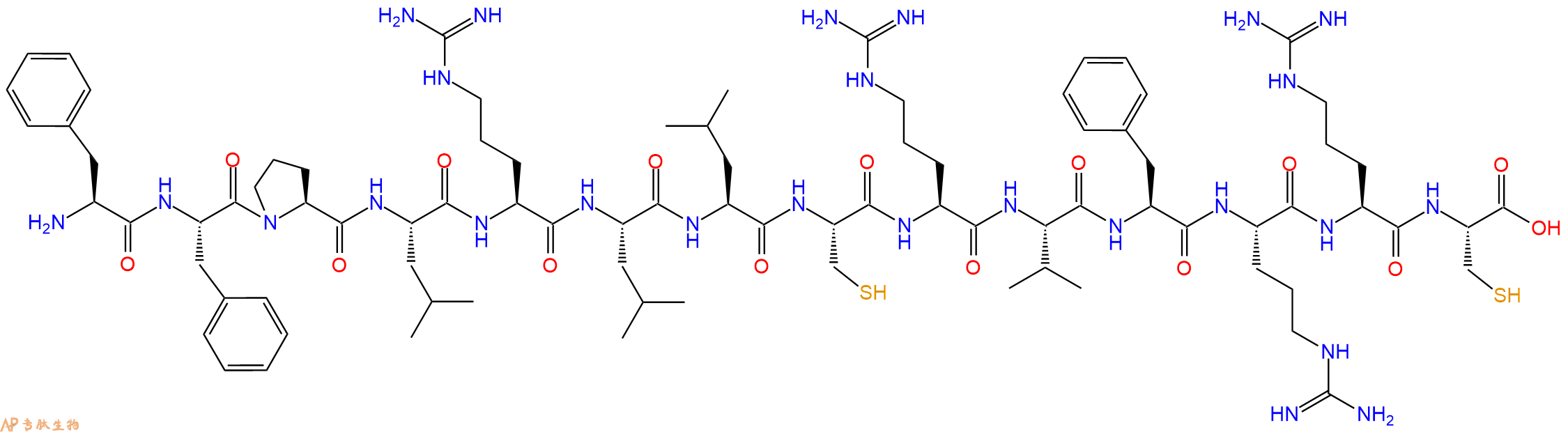 专肽生物产品H2N-Phe-Phe-Pro-Leu-Arg-Leu-Leu-Cys-Arg-Val-Phe-Arg-Arg-Cys-OH