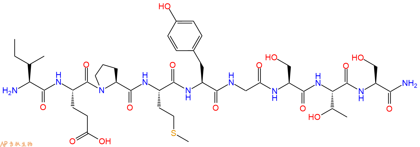 专肽生物产品H2N-Ile-Glu-Pro-Met-Tyr-Gly-Ser-Thr-Ser-CONH2
