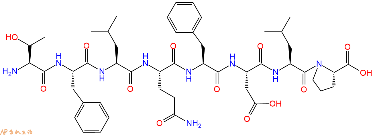 专肽生物产品H2N-Thr-Phe-Leu-Gln-Phe-Asp-Leu-Pro-OH