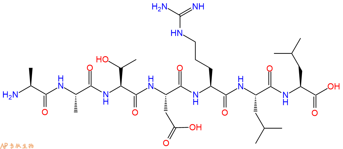 专肽生物产品H2N-Ala-Ala-Thr-Asp-Arg-Leu-Leu-OH