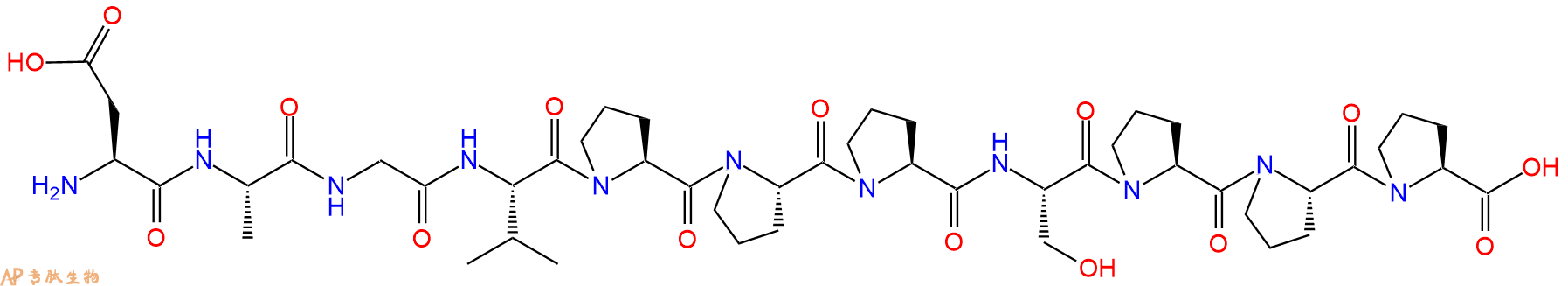 专肽生物产品H2N-Asp-Ala-Gly-Val-Pro-Pro-Pro-Ser-Pro-Pro-Pro-OH