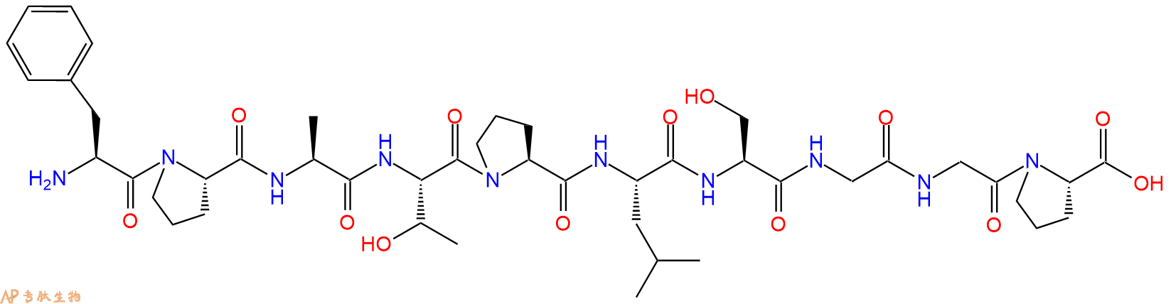 专肽生物产品H2N-Phe-Pro-Ala-Thr-Pro-Leu-Ser-Gly-Gly-Pro-OH