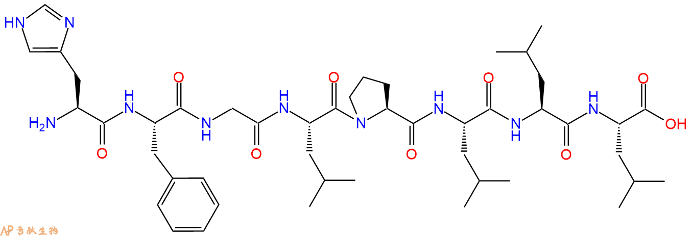 专肽生物产品H2N-His-Phe-Gly-Leu-Pro-Leu-Leu-Leu-OH
