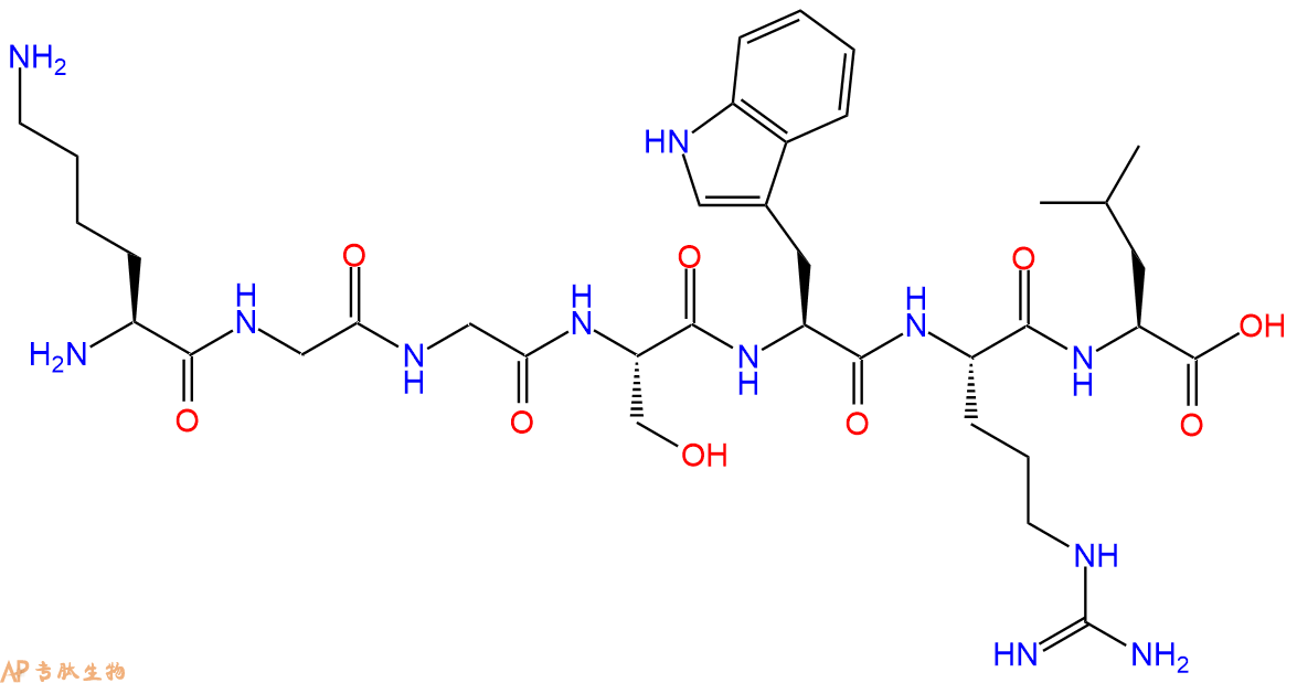 专肽生物产品H2N-Lys-Gly-Gly-Ser-Trp-Arg-Leu-OH