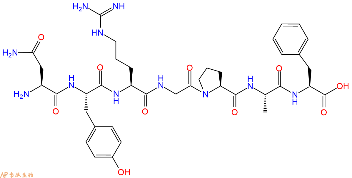 专肽生物产品H2N-Asn-Tyr-Arg-Gly-Pro-Ala-Phe-OH