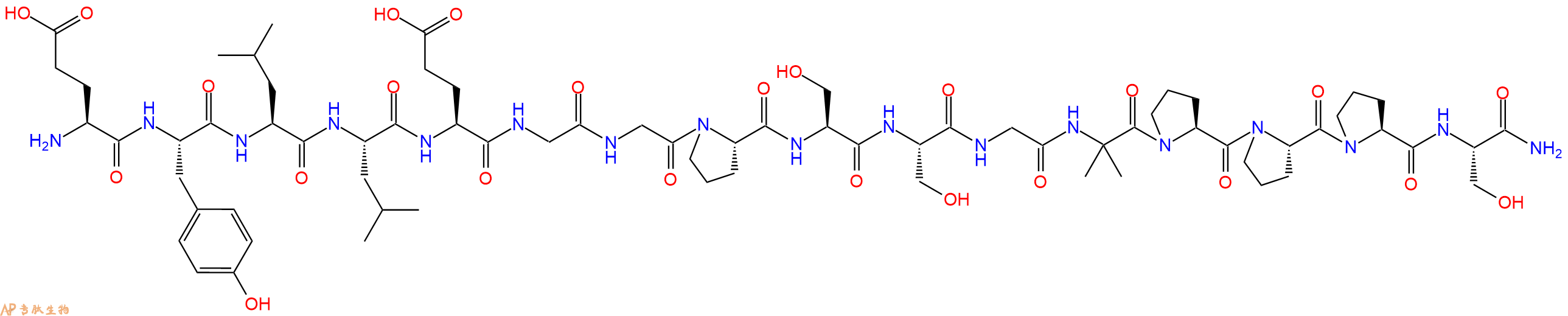 专肽生物产品H2N-Glu-Tyr-Leu-Leu-Glu-Gly-Gly-Pro-Ser-Ser-Gly-Aib-Pro-Pro-Pro-Ser-CONH2
