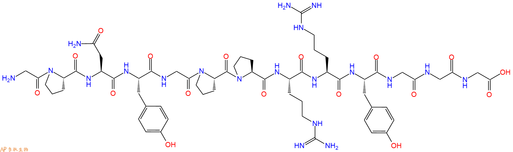 专肽生物产品H2N-Gly-Pro-Asn-Tyr-Gly-Pro-Pro-Arg-Arg-Tyr-Gly-Gly-Gly-OH