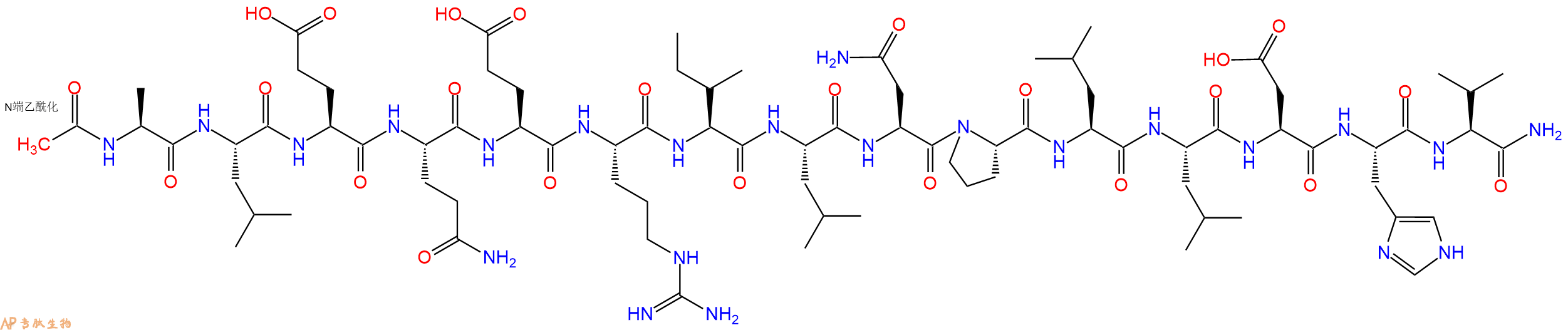 专肽生物产品Ac-Ala-Leu-Glu-Gln-Glu-Arg-Ile-Leu-Asn-Pro-Leu-Leu-Asp-His-Val-CONH2