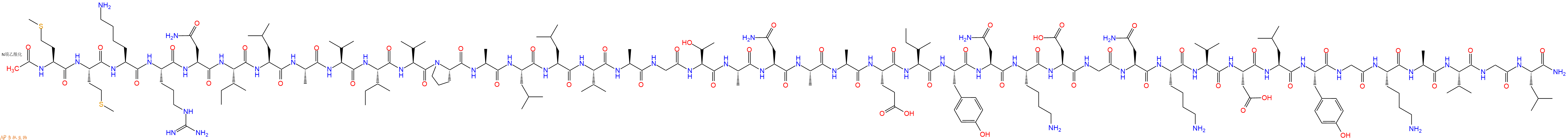 专肽生物产品Ac-Met-Met-Lys-Arg-Asn-Ile-Leu-Ala-Val-Ile-Val-Pro-Ala-Leu-Leu-Val-Ala-Gly-Thr-Ala-Asn-Ala-Ala-Glu-Ile-Tyr-Asn-Lys-Asp-Gly-Asn-Lys-Val-Asp-Leu-Tyr-Gly-Lys-Ala-Val-Gly-Leu-CONH2