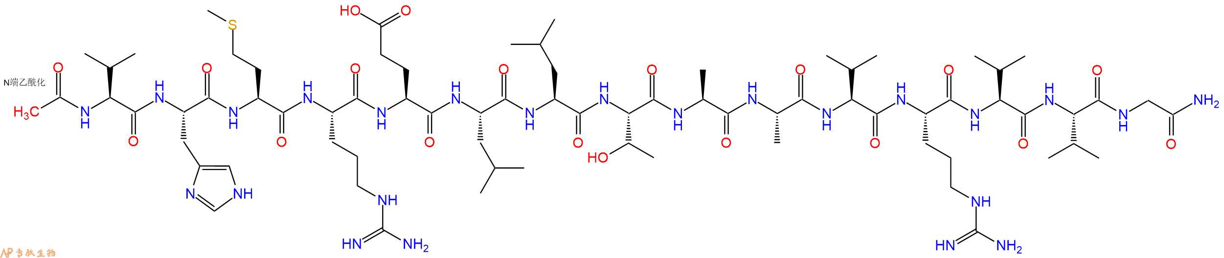 专肽生物产品Ac-Val-His-Met-Arg-Glu-Leu-Leu-Thr-Ala-Ala-Val-Arg-Val-Val-Gly-CONH2