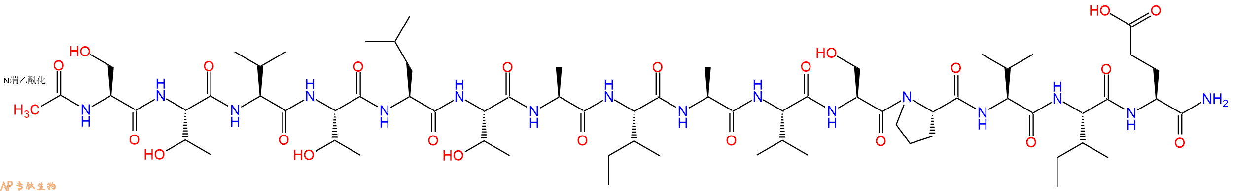 专肽生物产品Ac-Ser-Thr-Val-Thr-Leu-Thr-Ala-Ile-Ala-Val-Ser-Pro-Val-Ile-Glu-CONH2