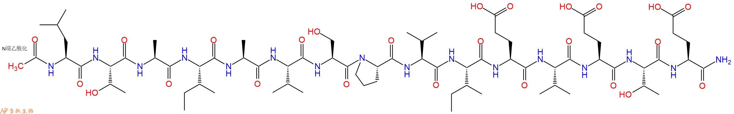专肽生物产品Ac-Leu-Thr-Ala-Ile-Ala-Val-Ser-Pro-Val-Ile-Glu-Val-Glu-Thr-Glu-CONH2