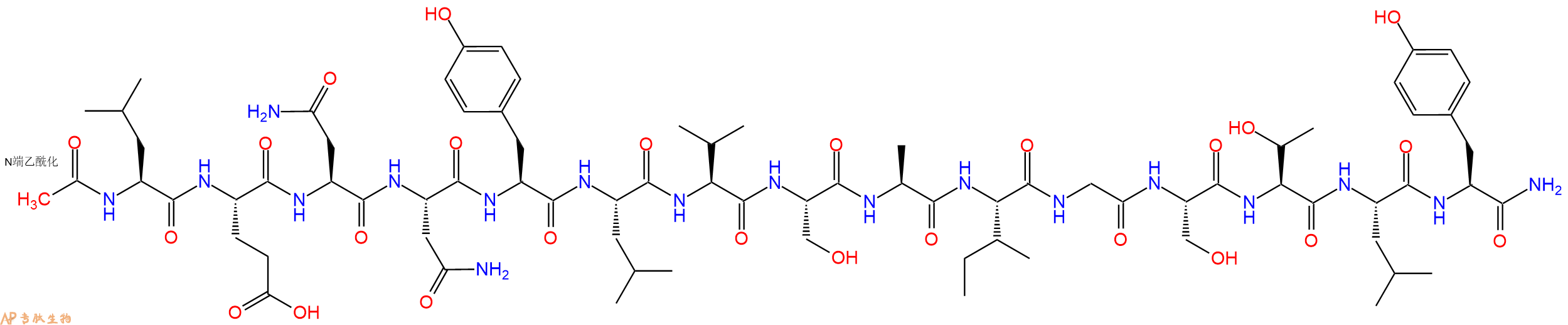 专肽生物产品Ac-Leu-Glu-Asn-Asn-Tyr-Leu-Val-Ser-Ala-Ile-Gly-Ser-Thr-Leu-Tyr-CONH2