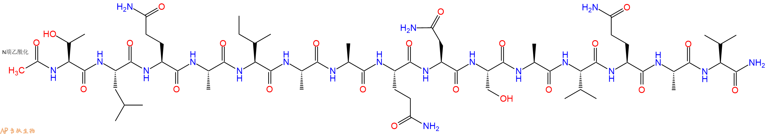 专肽生物产品Ac-Thr-Leu-Gln-Ala-Ile-Ala-Ala-Gln-Asn-Ser-Ala-Val-Gln-Ala-Val-CONH2