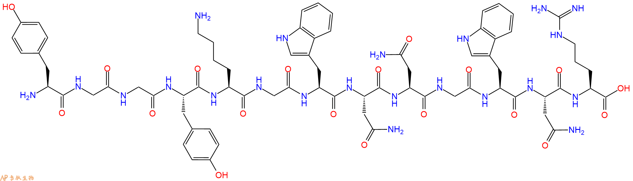 专肽生物产品H2N-Tyr-Gly-Gly-Tyr-Lys-Gly-Trp-Asn-Asn-Gly-Trp-Asn-Arg-OH