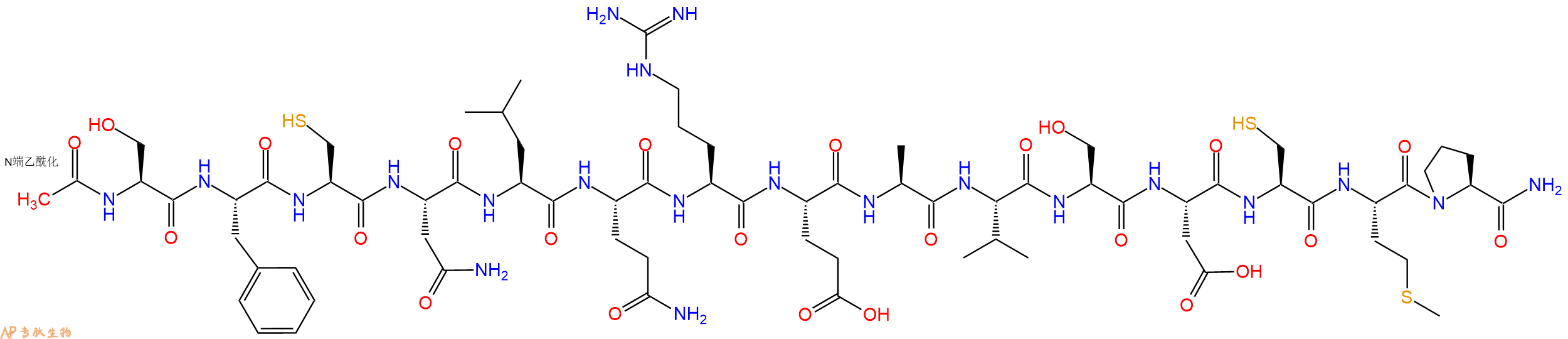 专肽生物产品Ac-Ser-Phe-Cys-Asn-Leu-Gln-Arg-Glu-Ala-Val-Ser-Asp-Cys-Met-Pro-CONH2