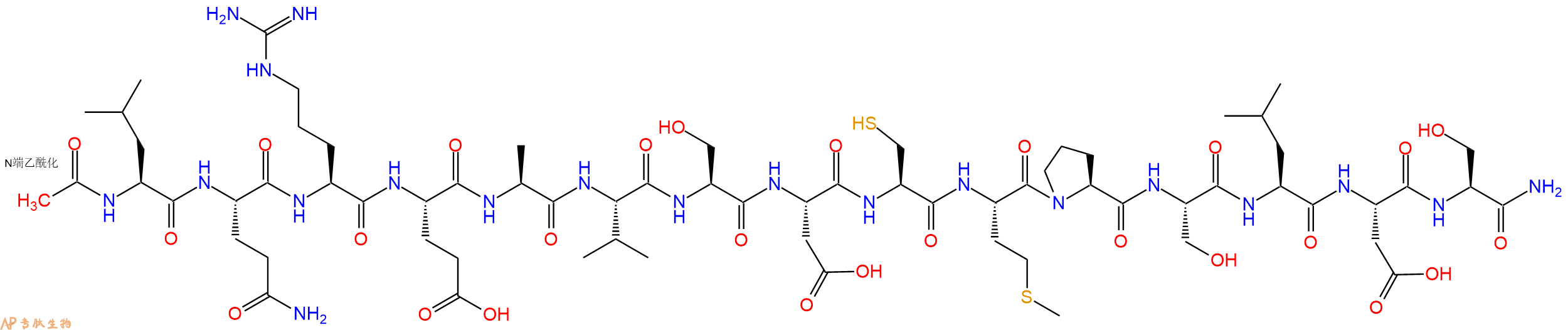专肽生物产品Ac-Leu-Gln-Arg-Glu-Ala-Val-Ser-Asp-Cys-Met-Pro-Ser-Leu-Asp-Ser-CONH2