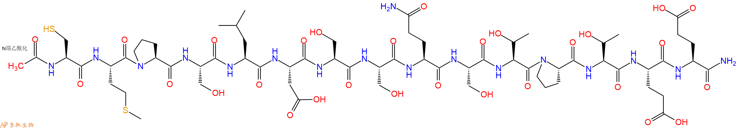 专肽生物产品Ac-Cys-Met-Pro-Ser-Leu-Asp-Ser-Ser-Gln-Ser-Thr-Pro-Thr-Glu-Glu-CONH2