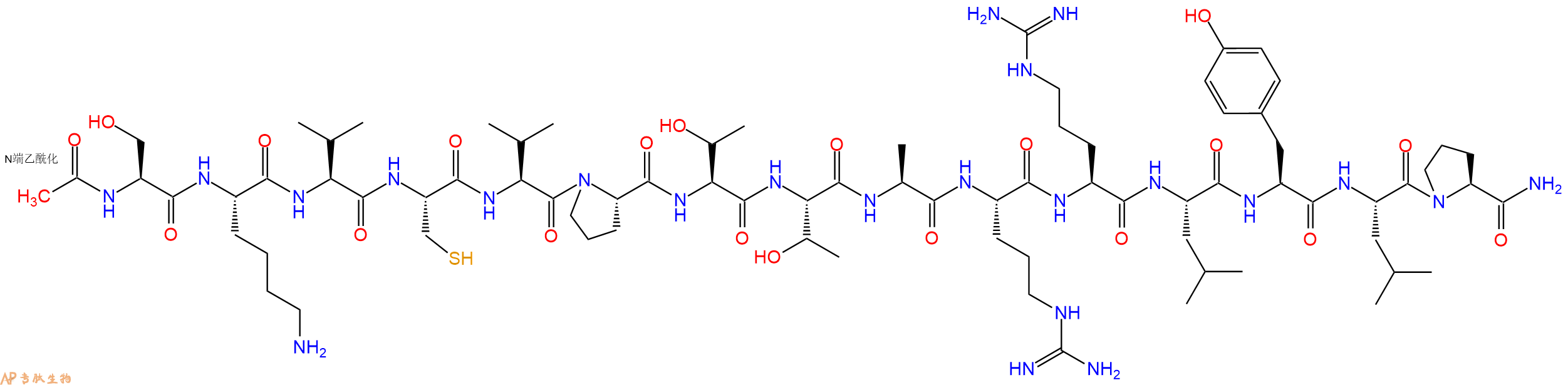专肽生物产品Ac-Ser-Lys-Val-Cys-Val-Pro-Thr-Thr-Ala-Arg-Arg-Leu-Tyr-Leu-Pro-CONH2