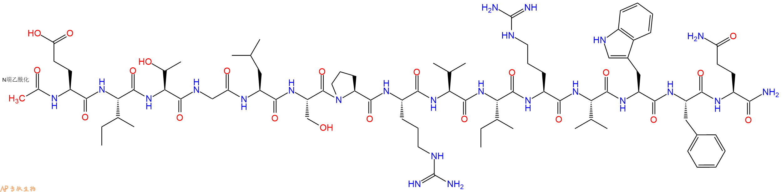 专肽生物产品Ac-Glu-Ile-Thr-Gly-Leu-Ser-Pro-Arg-Val-Ile-Arg-Val-Trp-Phe-Gln-CONH2